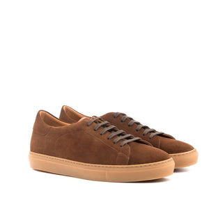Ambrogio Bespoke Men's Shoes Brown Suede Leather Trainer Sneakers (AMB2529)-AmbrogioShoes