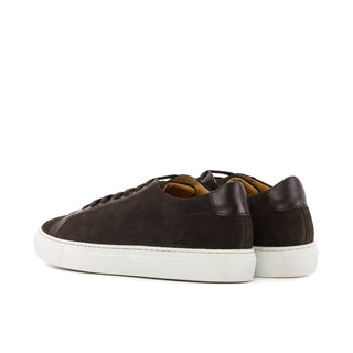 Ambrogio Bespoke Men's Shoes Dark Brown Suede Leather Low Top Sneakers (AMB2523)-AmbrogioShoes