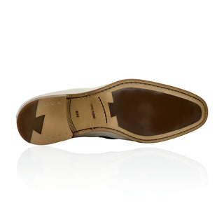 Ambrogio Men's Shoes Bone & Black Nappa Leather Braided Loafers (AMZ1006)-AmbrogioShoes