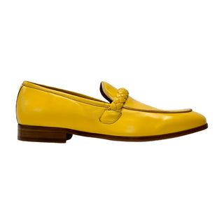 Ambrogio Men's Shoes Yellow Nappa Leather Braided Loafers (AMZ1004)-AmbrogioShoes