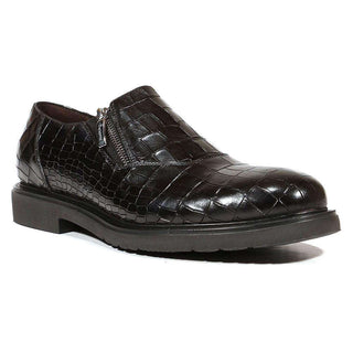 Cesare Paciotti Luxury Italian Men's Shoes Cocco Lux Rete Black Loafers (CPM5000)-AmbrogioShoes