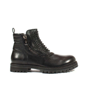 Cesare Paciotti Luxury Italian Mens Shoes Nilo Black An Leather Boots (CPM2532)-AmbrogioShoes