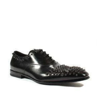 Cesare Paciotti Luxury Italian Mens Shoes Old Paint Black Oxfords (CPM2500)-AmbrogioShoes