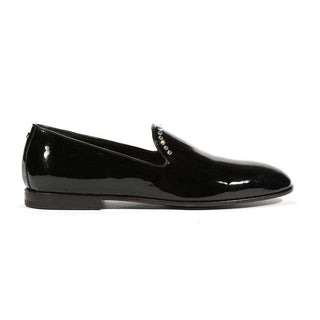 Cesare Paciotti Luxury Italian Mens Loafers Patent Calf Black Shoes (CPM5463)-AmbrogioShoes