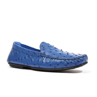 Cesare Paciotti Luxury Italian Men's Struzzo Blue Denim Moccasins (CPM5361)-AmbrogioShoes