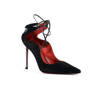Cesare Paciotti Women's Cam.Black+Mirror.Silver Pumps Shoes (CPW4618)-AmbrogioShoes