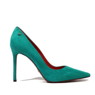 Cesare Paciotti Women's Camoscio Green High Heel Pumps (CPW4505)-AmbrogioShoes