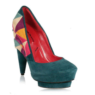 Cesare Paciotti Womens Shoes Green Multi-Color Patchwork Pumps (KCPW583)-AmbrogioShoes