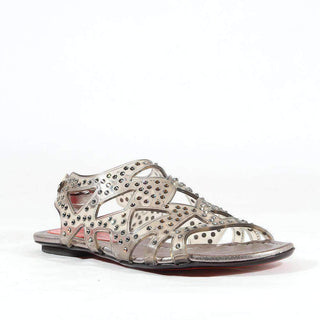 Cesare Paciotti Womens Shoes Python Clear Diamond Studded Sandals (CPW553)-AmbrogioShoes