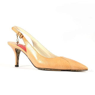 Cesare Paciotti Womens Hand Strass Beige Snake-Skin Sling Pumps PB801970Y (CPW605)-AmbrogioShoes