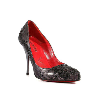 Cesare Paciotti Womens Hand Strass Crystal Black Pumps (CPW300)-AmbrogioShoes