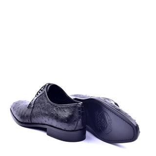 Corrente C01502 6348 Men's Shoes Black Genuine Ostrich Lace up Derby Oxfords (CRT1319)-AmbrogioShoes