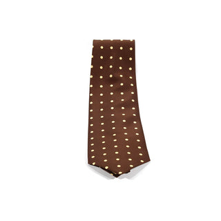Dolce & Gabbana D&G Necktie Mens Tie Brown Polka dots DGT91-AmbrogioShoes