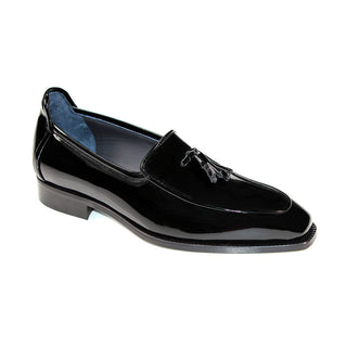 Duca Fano Men's Shoes Black Patent Leather-Velvet, Leather Lining Formal Loafers (D1138)-AmbrogioShoes