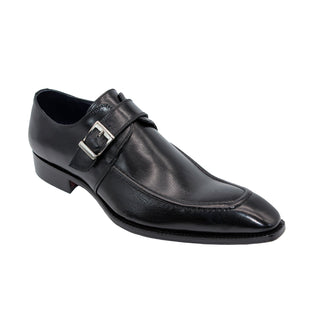 Duca Garda Men's Shoes Black Calf-Skin Leather Monkstraps Oxfords (D1027)-AmbrogioShoes