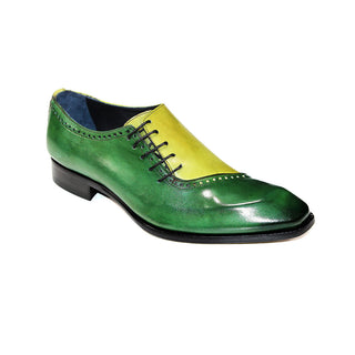 Duca Veroli Men's Shoes Green/Olive Calf-Skin Leather Oxfords (D1136)-AmbrogioShoes