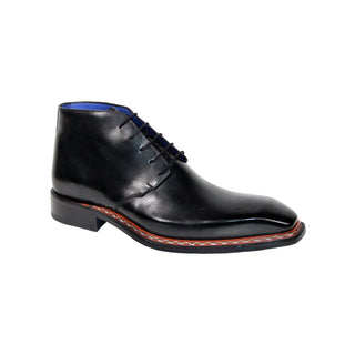 Emilio Franco Rocco Men's Shoes Black Calf-Skin Leather Boots (EF1181)-AmbrogioShoes
