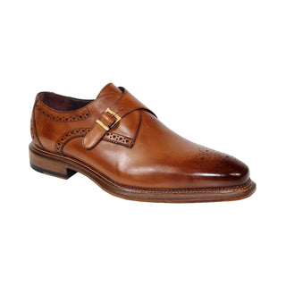 Emilio Franco Vincenzo Men's Shoes Brandy Calf-Skin Leather Monkstraps (EF1184)-AmbrogioShoes