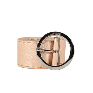 Fendi 8C0126 Women's Wide Belt Nuz Calf Leather Brown Silver Hardware (FFB1600)-AmbrogioShoes