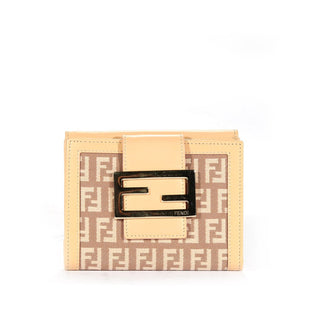 Fendi Women's Wallet Zucchino / Calf leather designer Beige 8M0035 (ffw23)-AmbrogioShoes