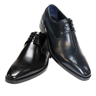 Firmani David Men's Shoes Black Calf-Skin Leather Oxfords (FIR1003)-AmbrogioShoes