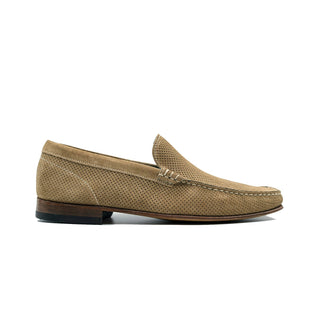 Giovacchini Diego Men's Shoes Havana Perforated Suede Leather Slip-On Loafers (GVCN1014)-AmbrogioShoes