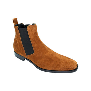 Giovacchini Milano Men's Shoes Cognac Suede Leather Chealsea Boots (GVCN1007)-AmbrogioShoes