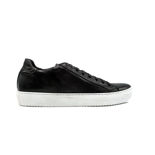 Giovacchini Ricardo Men's Shoes Black Nappa Leather Casual Sneakers (GVCN1004)-AmbrogioShoes
