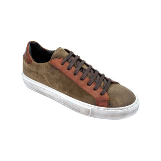 Giovacchini Rino Men's Shoes Antique Cognac Suede / Calf-Skin Leather Casual Sneakers (GVCN1001)-AmbrogioShoes