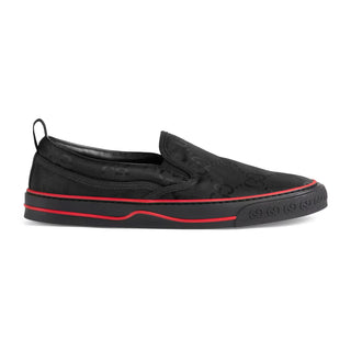 Gucci 643489 H9HP0 1000 Off The Grid Men's Shoes Black Recycled Fabric Slip-On Sneakers (GGM1733)-AmbrogioShoes