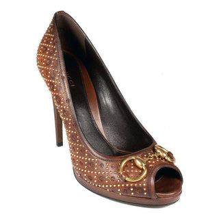 Gucci Shoes for Women Brown Leather Pumps (GGW2703)-AmbrogioShoes