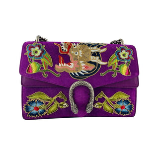 Gucci Handbag Dionysus Dragon Purple Suede Shoulder Bag 403348-AmbrogioShoes