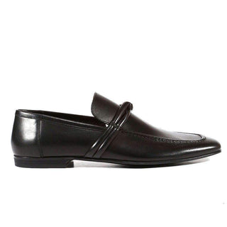 Gucci Men Shoes Smooth Black Leather Classic Loafers - 121471 (GGM1538)-AmbrogioShoes