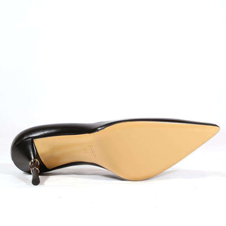 Gucci Women's Shoes Malibu Black Leather Pumps Bamboo Heel (GGW1584)-AmbrogioShoes