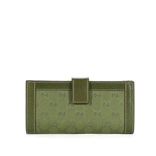 Gucci Women's Wallet GG logo fabric & leather Green 231839-AmbrogioShoes