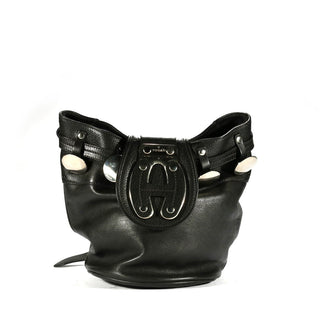 Hogan Women Black Calf-Skin Leather Handbag (HGA1000)-AmbrogioShoes