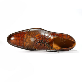 Jo Ghost 2025 Men's Shoes Brown Alligator & Lizard Print / Calf-Skin Leather Oxfords (JG5262)-AmbrogioShoes