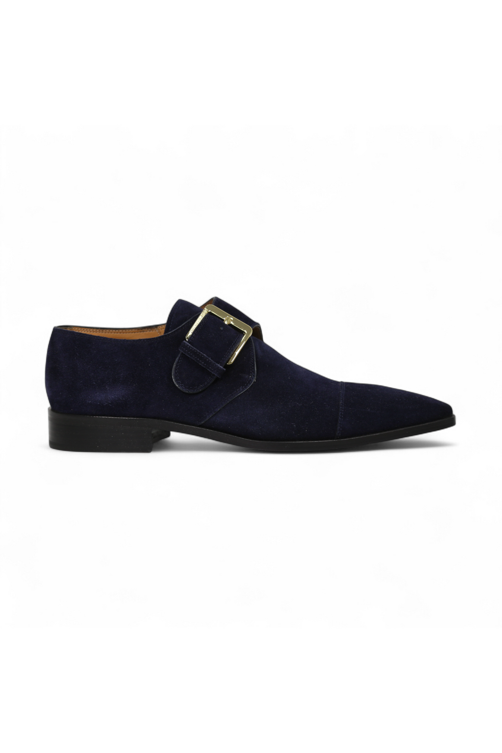 mens designer dress loafers Lowe Valentini Designer Men's Designer Shoes NAVY Suede Gold-Plated Monk-Straps Loafers (LDM04) NAVY / 6 US