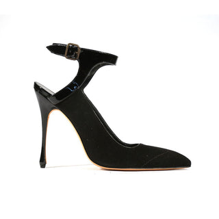 Manolo Blahnik Women's Designer Designer Shoes Brown Calf-Skin Leather High-heel Pumps (MB1503)-AmbrogioShoes