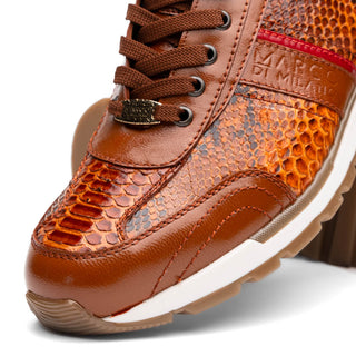 Marco Di Milano Brescia Honey Shoes Genuine Snake Skin & Italian Calf Men's Sneakers (MDM1119)-AmbrogioShoes