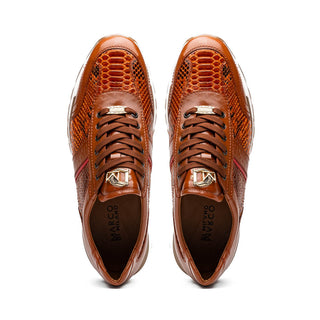 Marco Di Milano Brescia Honey Shoes Genuine Snake Skin & Italian Calf Men's Sneakers (MDM1119)-AmbrogioShoes