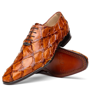 Marco Di Milano Criss Men's Shoes Congac Genuine Pirarucu Dress Oxfords (MDM1153)-AmbrogioShoes