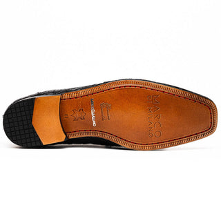 Marco Di Milano Leonardo Men's Shoes Black Genuine Caiman Crocodile Dress Derby Oxfords (MDM1147)-AmbrogioShoes
