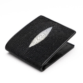 Marco Di Milano Men's Black & White Genuine Exotic Stingray Wallets(MDMW1000)-AmbrogioShoes