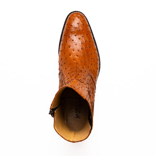 Marco Di Milano Brescia Shoes Giorgio Brandy Ostrich Zip Up Boots (MDM1126)-AmbrogioShoes