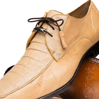 Marco Di Milano Merida Beige Oxfords Lizard & Caiman Crocodile Shoes (MDM1134)-AmbrogioShoes