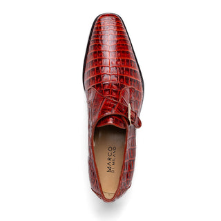 Marco Di Milano Rovigo Men's Shoes Rustic Cognac Genuine Caiman Crocodile Dress Monk Strap Loafers (MDM1148)-AmbrogioShoes