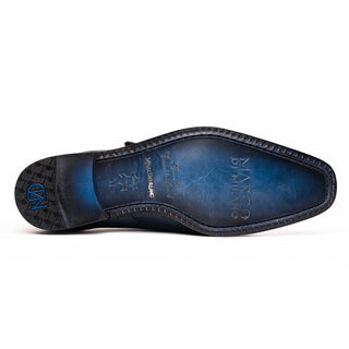 Marco Di Milano Toluca Navy Blue Monk Strap Lizard & Crocodile Shoes (MDM1129)-AmbrogioShoes