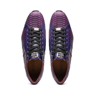 Marco Di Milano Verona Men's Shoes Purple Python / Calfskin Fashion Sneakers (MDM1160)-AmbrogioShoes