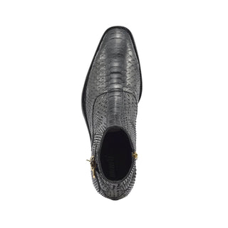Mauri 3083 Pastor Men's Shoes Black Exotic Python Boots (MA5373)-AmbrogioShoes